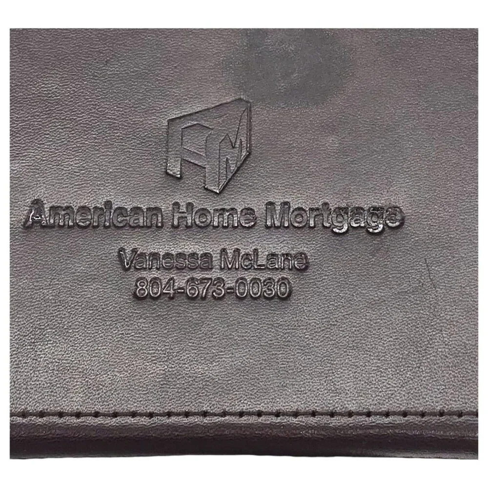 Cutter & Buck Leather Coaster Set of 6 American Home Mortgage Storage Box‎